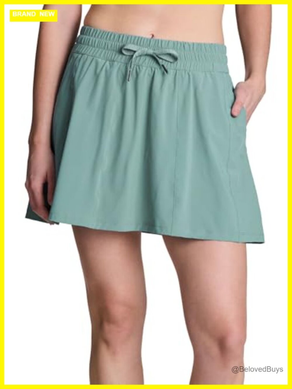 Womens Flared Skort Built-in Bike Shorts Pockets Quick Drying Tennis Golf